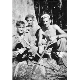 James Edward Rollinson’s 2nd Son Ronald Rollinson with two other young men holding crossed swords