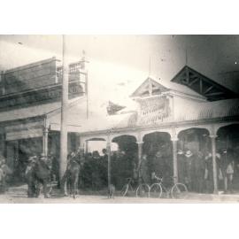 Large Crowd Outside the Evening Telegraph in Bow Street