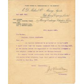 ED Miles and Co Mining Agents, Letterhead, 1901