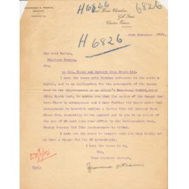 Grosvenor A Francis, Court House Chambers, Gill Street Charters Towers Letterhead, 1897