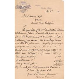 Enterprise Hotel Letterhead, 1901