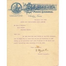 ED Miles and Co Letterhead, 1900