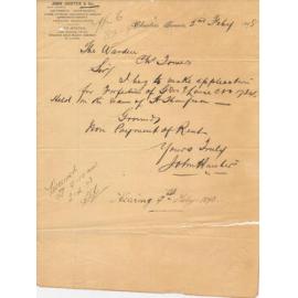 John Hunter and Co Letterhead, 1898