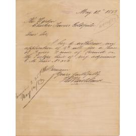 Thomas Buckland Letterhead, 1883