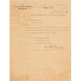 Day Dawn Block and Wyndham Gold Mining Co Letterhead, 1911