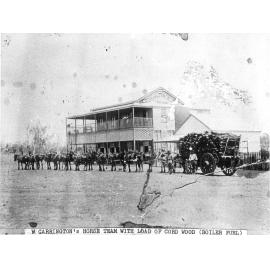 W Carrington’s Horse Team with Load of Cord Wood (Boiler Fuel)