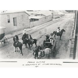 Family Outing in Hodginkson St, Outside Crown Hotel