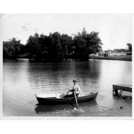 Ernie Colban Boating on Bonnie Dundee Mill Dam at the bottom of Mosman Street