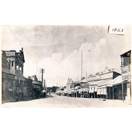Central Mosman Street, from Marion St Intersection looking North from Jackson/Marion Street intersection, towards Waverly Hotel, 1923