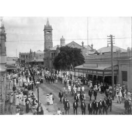 Crowd following Procession down Gill St from Mosman Street