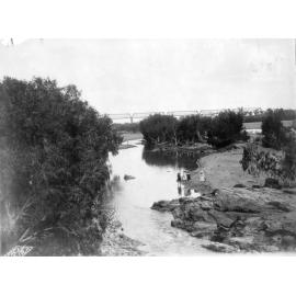 Burdekin River Rail Bridge With Four Girls