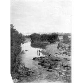 Burdekin River Rail Bridge with Four girls