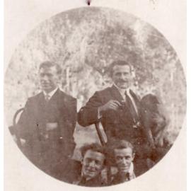 Casual Group of Well Dressed Men with Dog