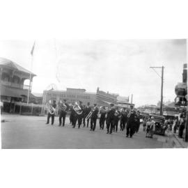 Band Procession up Gill Street, outside Town Hall