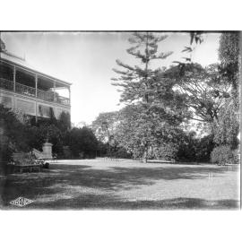 Thornburgh House with front lawn and croquet hoops