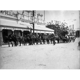 Loaded Horse Drawn Wagon outside Burns Philip and Cummins & Campbell, Mosman Street