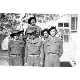 National Service members Johnson, Keith Shaw, G Stanger, Stack, Ken Sellars, Heath Sabadina, at WACOL 1951