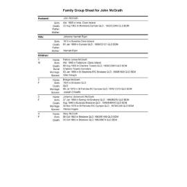 Family tree of John McGrath