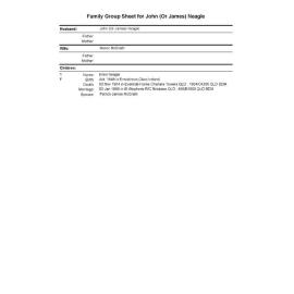 Family tree of John/James Neagle