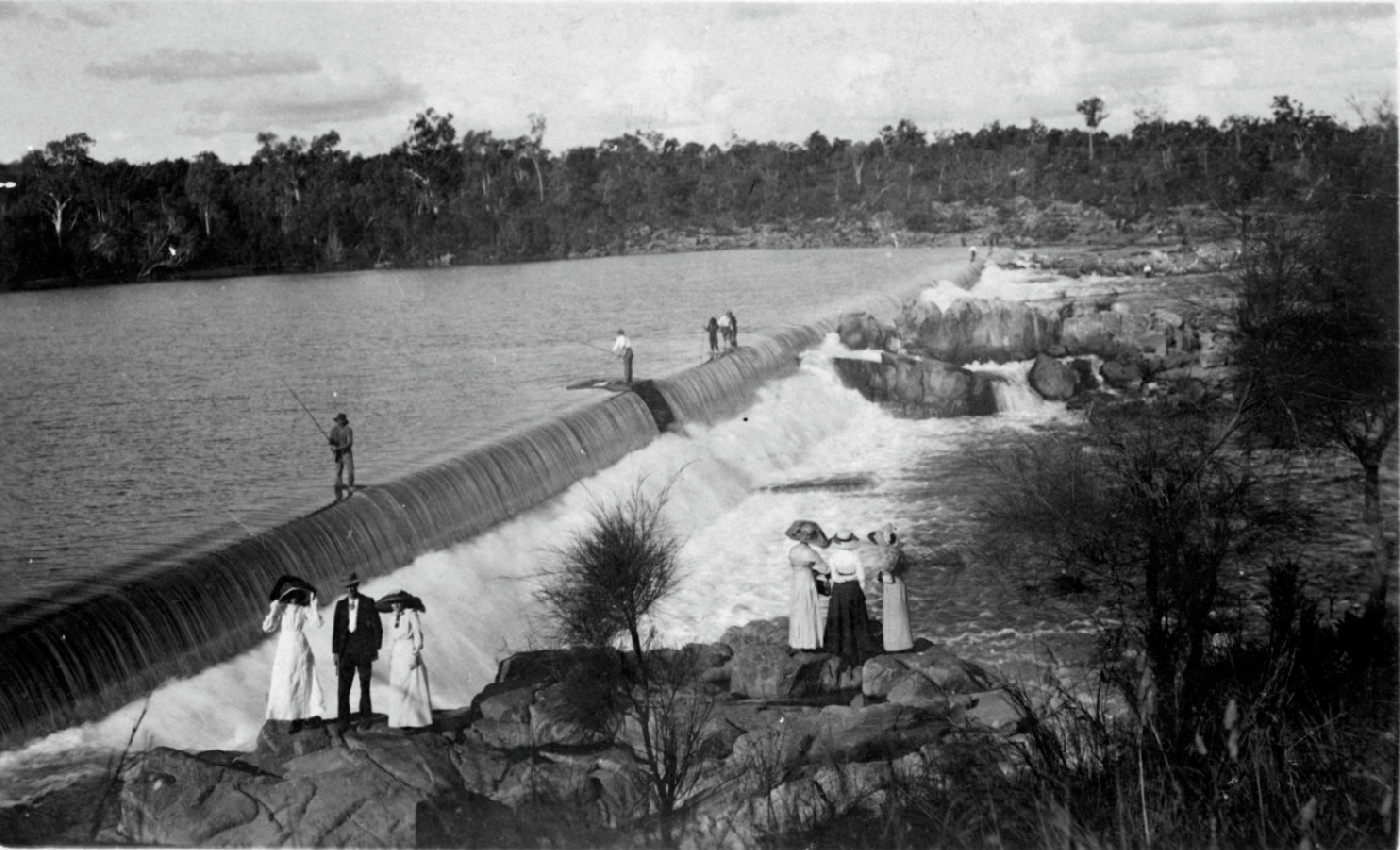 At the Weir, c1900
